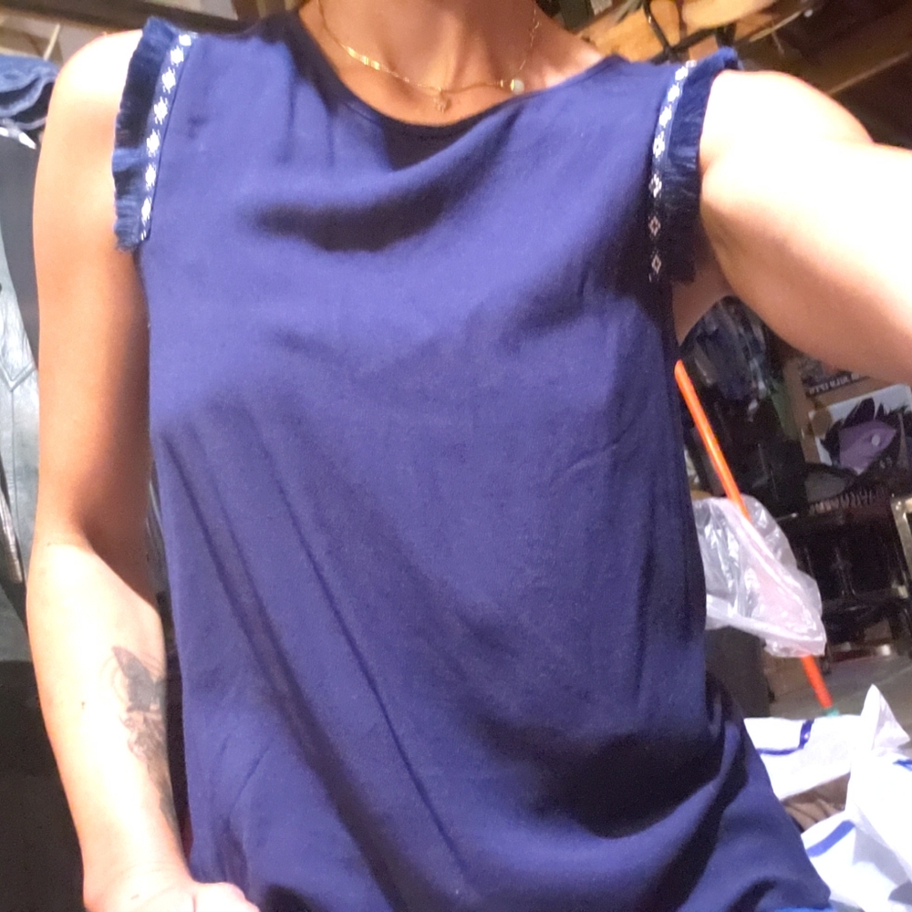 BLUE RAIR Navy Blouse from Francesca's BNWT S